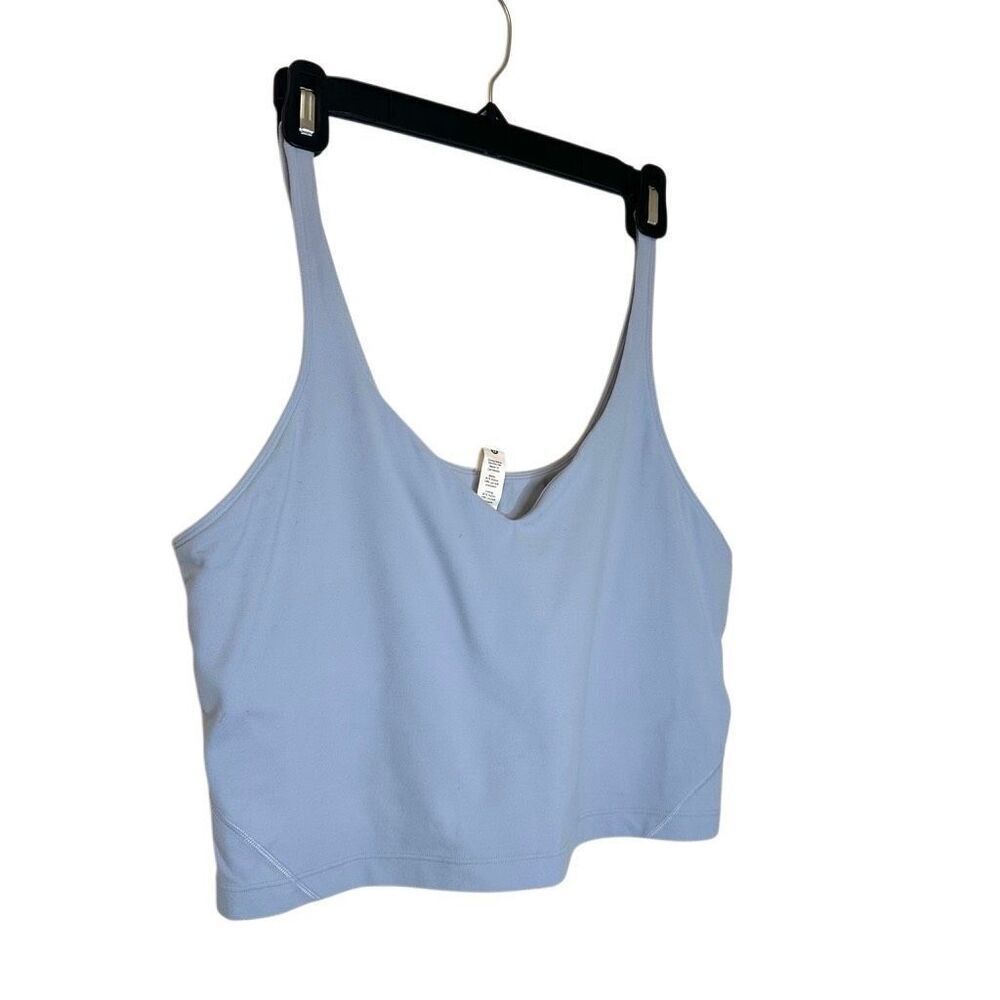 Lululemon Align Light Support Cropped V-Neck Yoga Chambray Tank Top Size 14 - Picture 3 of 5